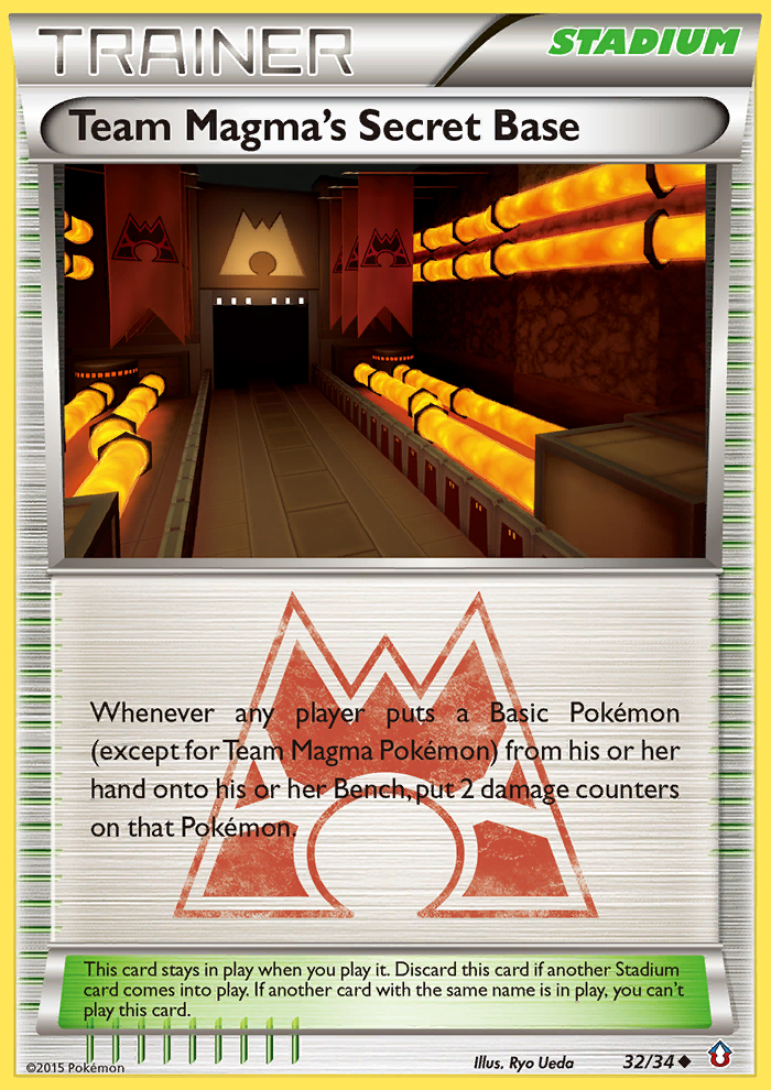 Team Magma's Secret Base (Trainer: Stadium) (32/34) - Double Crisis Pokémon Card