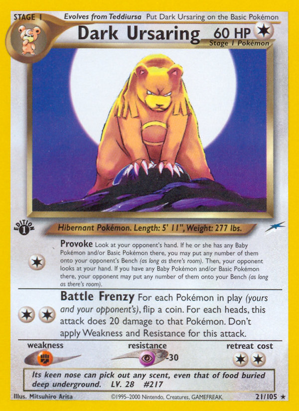 Dark Ursaring (21/105) - Neo Destiny Pokémon Card