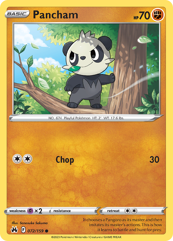 Pancham (72/159) - Crown Zenith Pokémon Card