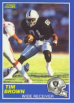 Tim Brown 1989 Score #86 Sports Card