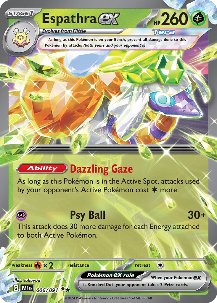 Espathra ex (6/91) - Paldean Fates Pokémon Card