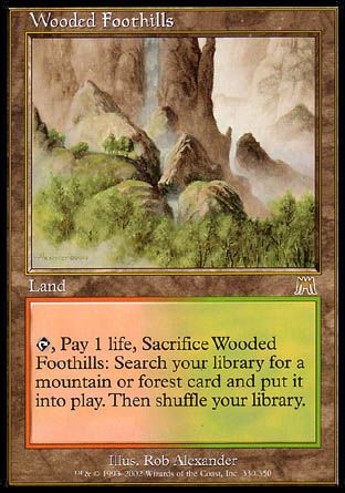 Wooded Foothills (Onslaught) Trading Card