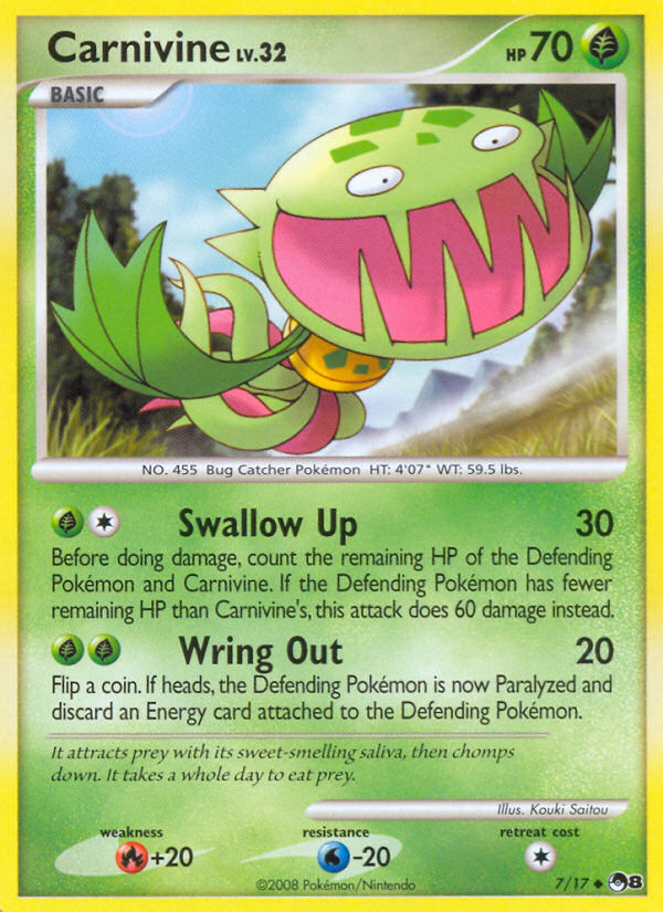 Carnivine (7/17) - POP Series 8 Pokémon Card