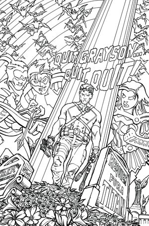 Titans Hunt #4 (Adult Coloring Book Variant Cover)