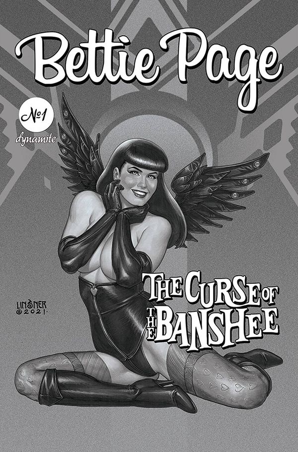 Bettie Page: The Curse of the Banshee #1 (50 Copy Linsner B&w Cover)