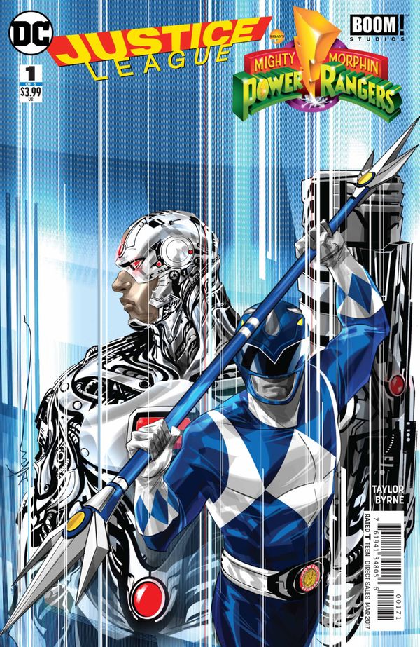 Justice League/Power Rangers #1 (Cyborg Blue Ranger Variant Cover)