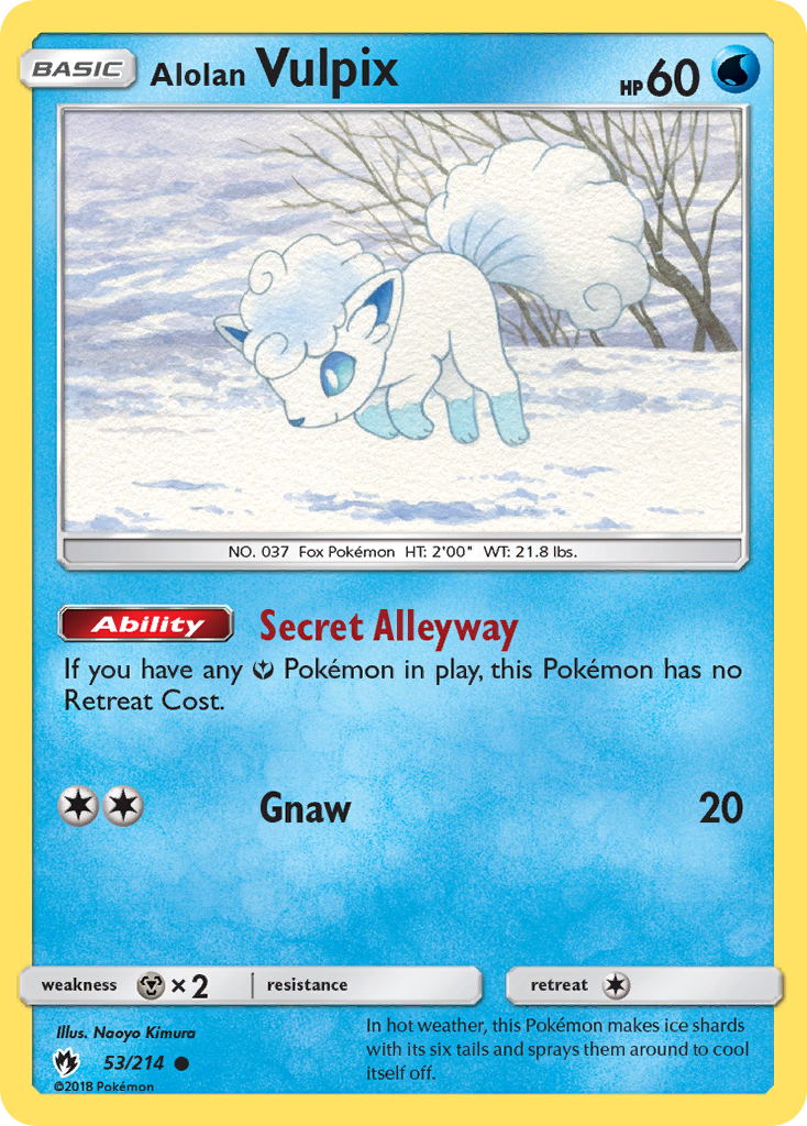 Alolan Vulpix (53/214) - Lost Thunder Pokémon Card