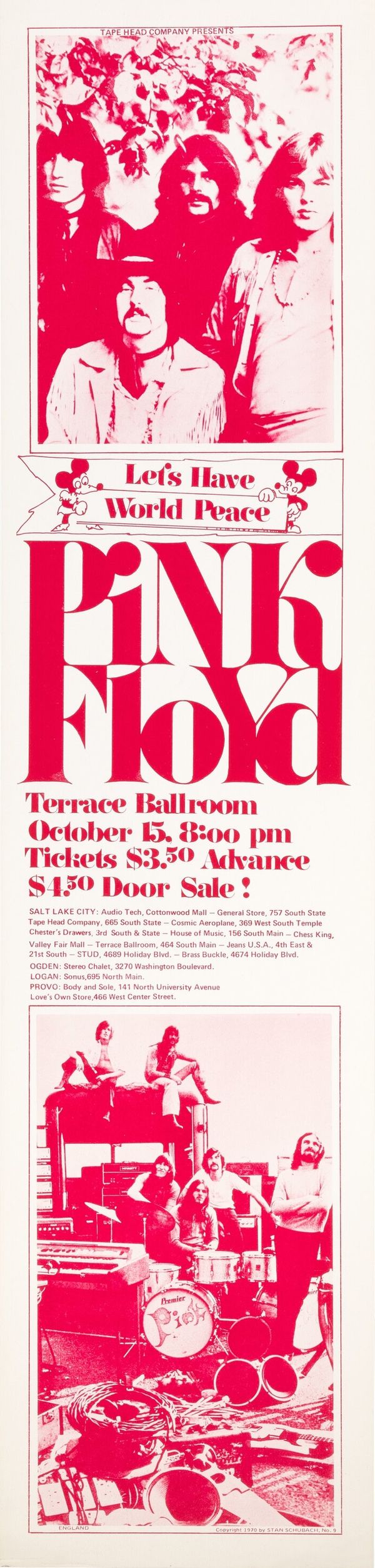 Pink Floyd Terrace Ballroom Salt Lake City 1970