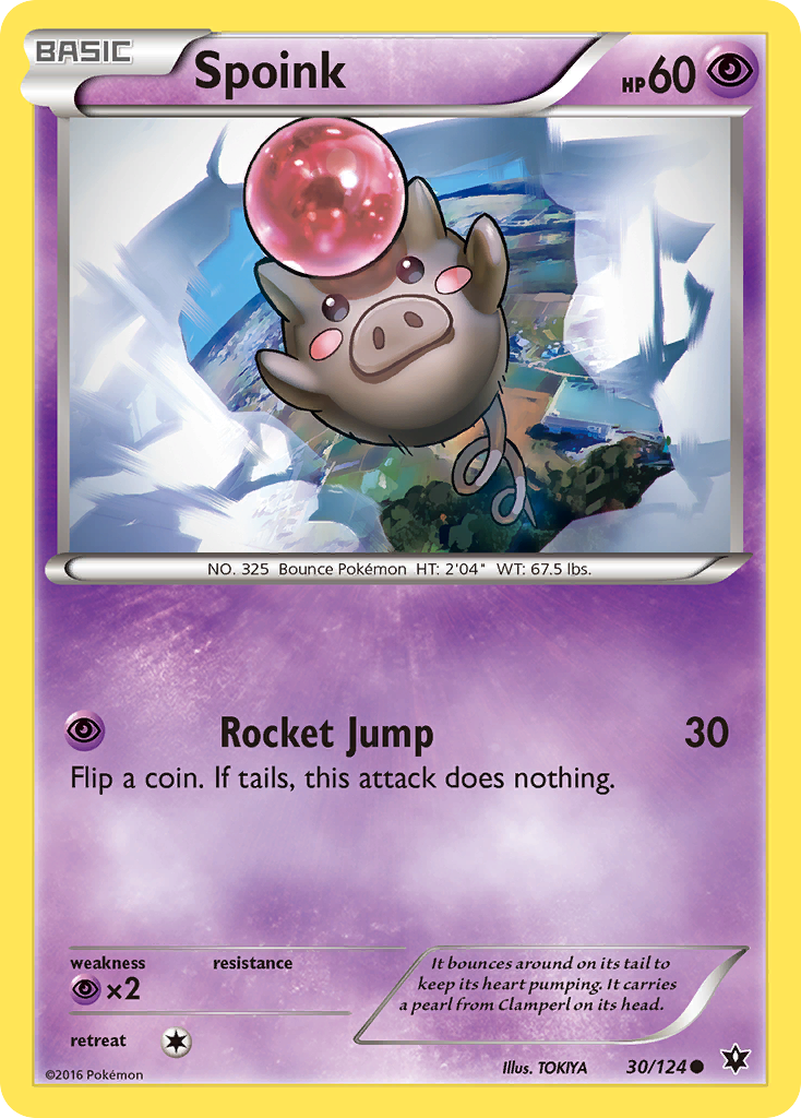 Spoink (30/124) - Fates Collide Pokémon Card