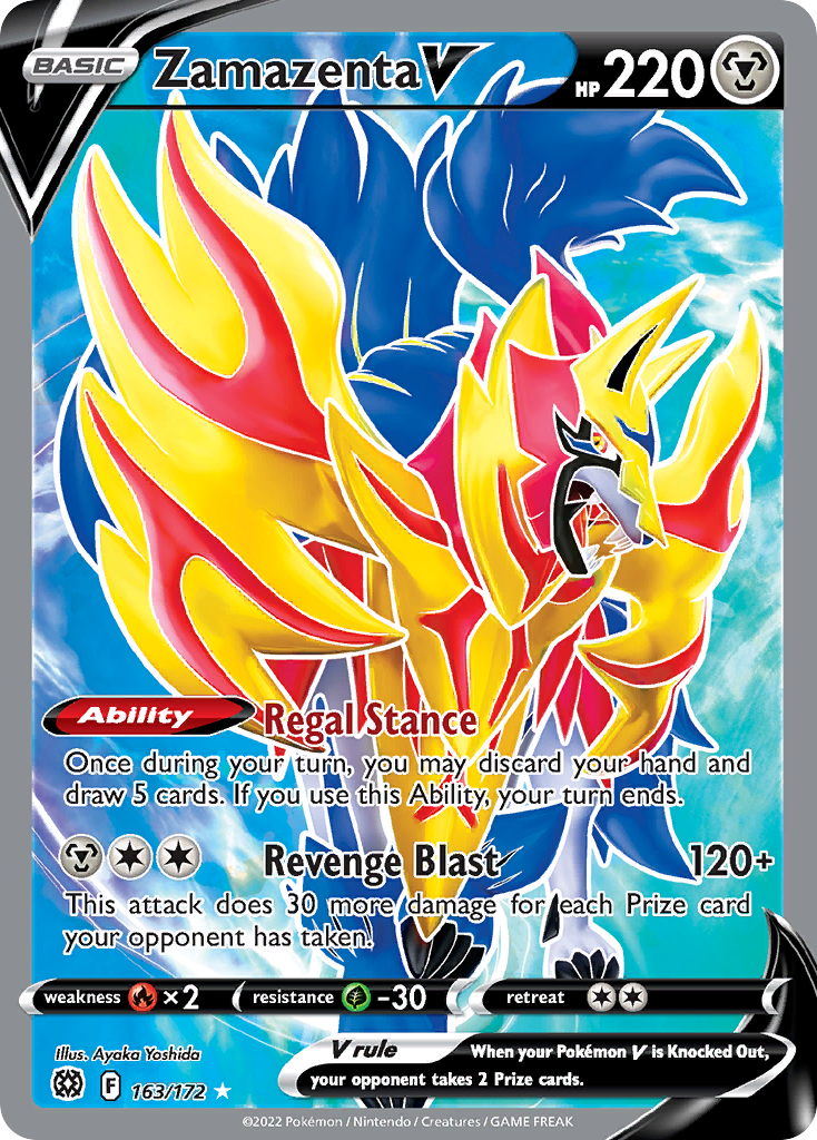 Zamazenta V (163/172) - Brilliant Stars Pokémon Card