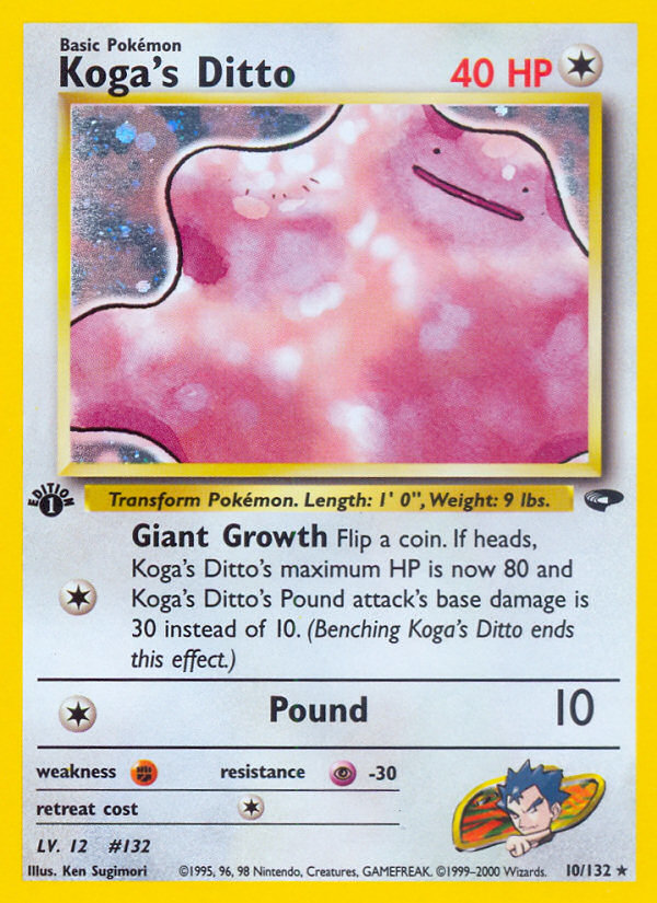 Koga's Ditto (10/132) - Gym Challenge (1st Edition) Pokémon Card