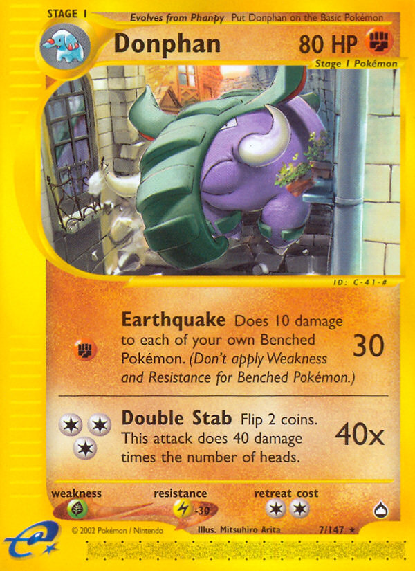 Donphan (7/147) - Aquapolis Pokémon Card