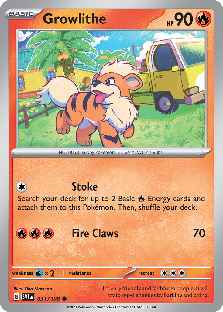 Growlithe (31/198) - Scarlet & Violet Pokémon Card