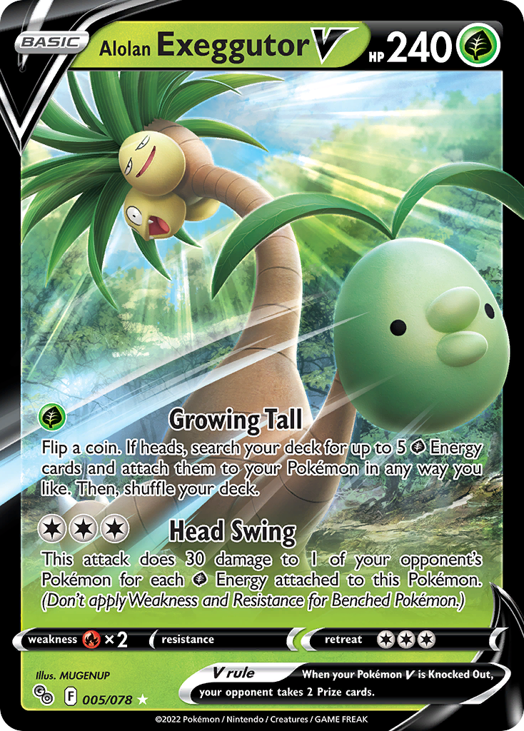 Alolan Exeggutor V (5/78) - Pokémon GO Pokémon Card