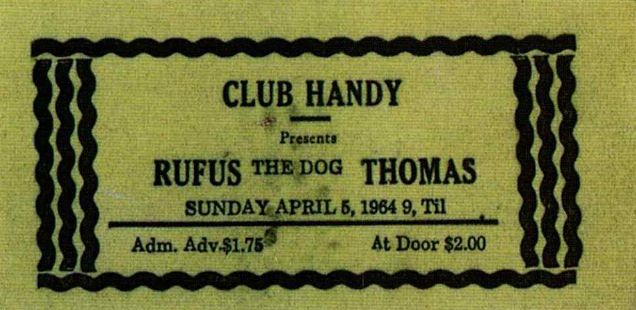 AOR-1.37 Rufus Thomas Ticket Club Handy 1964 Concert Poster