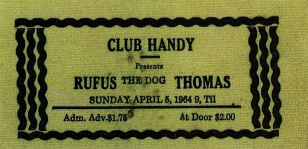 AOR-1.37 Rufus Thomas Ticket Club Handy 1964