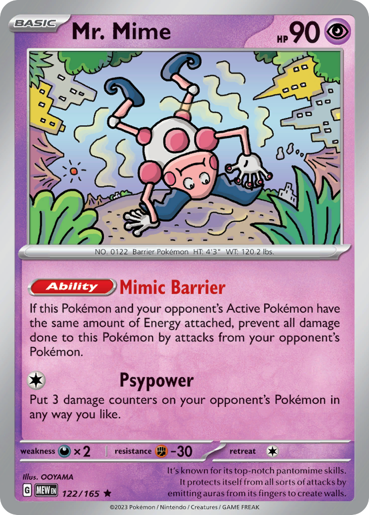 Mr. Mime (122/165) - 151 Pokémon Card