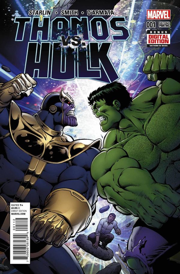 Thanos Vs Hulk #1 (Jim Starlin 2nd Printing Variant Cover)