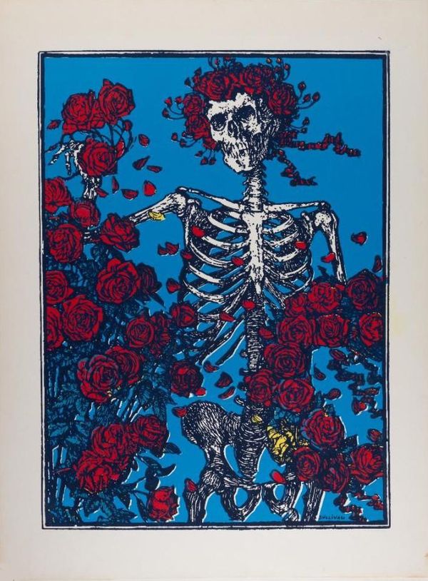 Skull and Roses Bertha Headshop Poster 1986 Value - GoCollect (skull ...