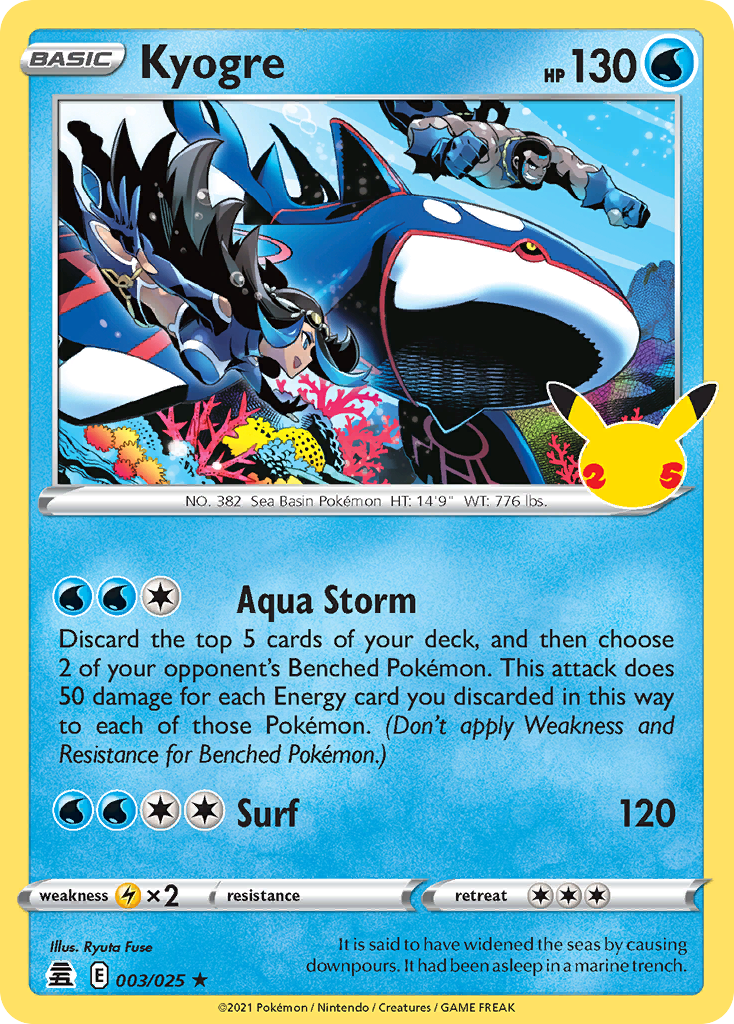 Kyogre (3/25) - Celebrations Pokémon Card