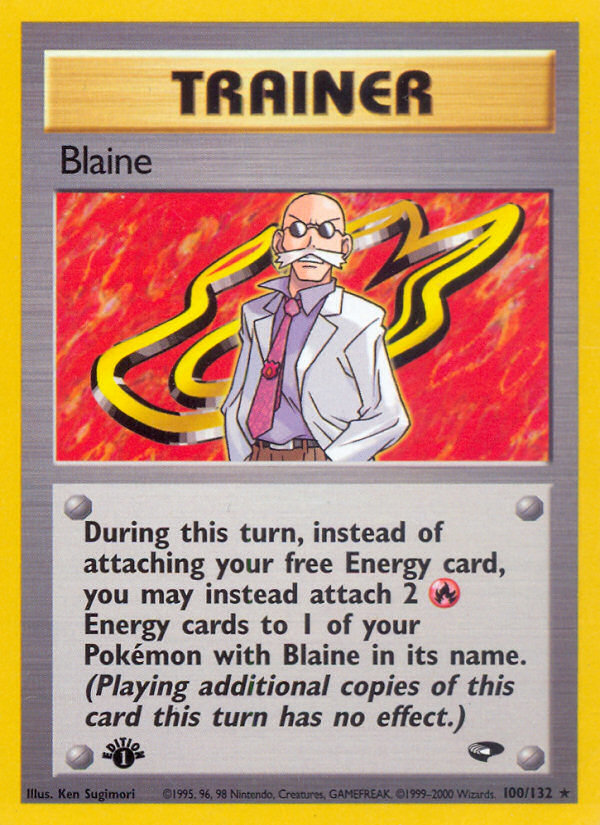 Blaine (100/132) - Gym Challenge (1st Edition) Pokémon Card