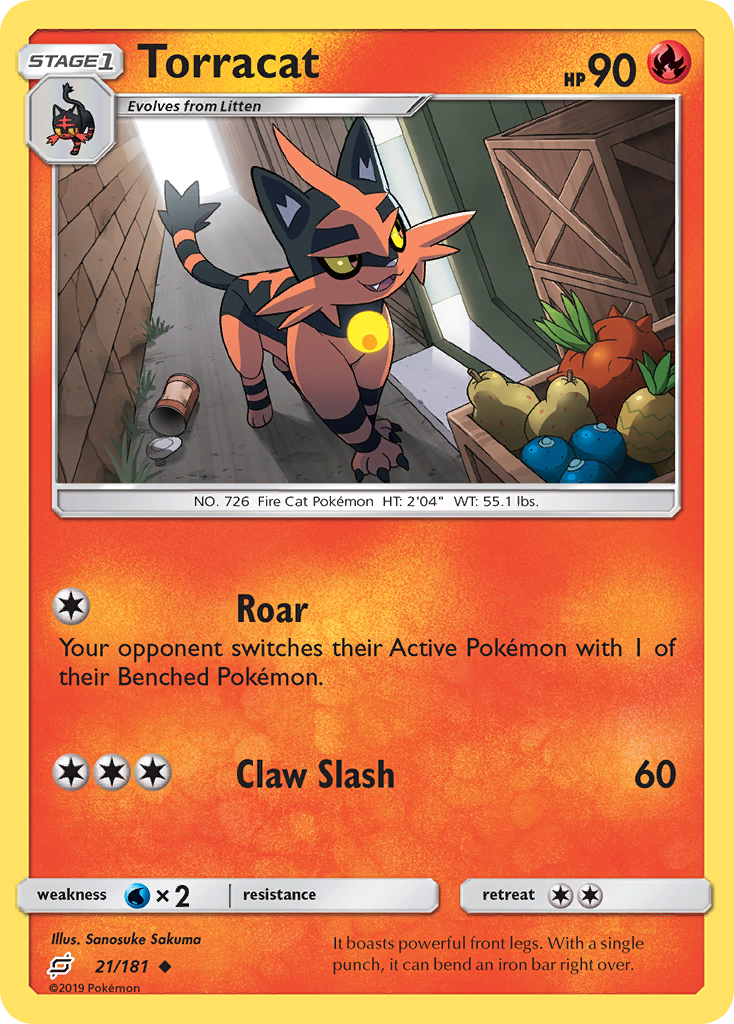 Torracat (21/181) - Team Up Pokémon Card