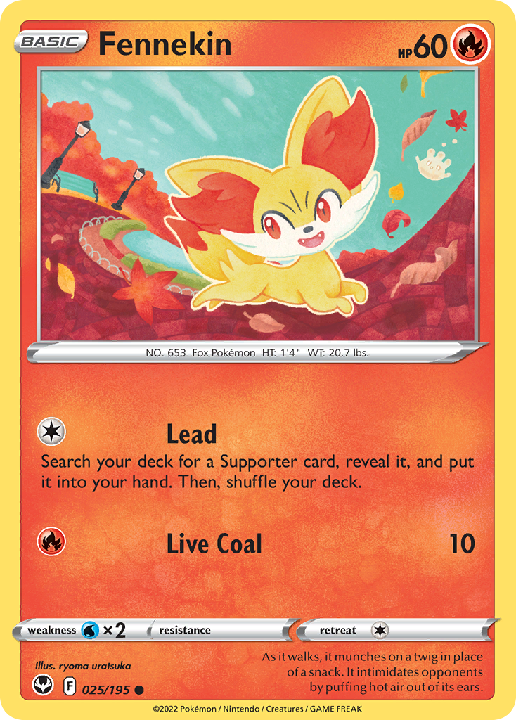 Fennekin (25/195) - Silver Tempest Pokémon Card