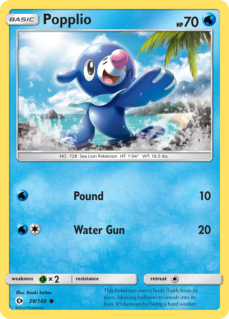 Popplio (39/149) - Sun & Moon Pokémon Card