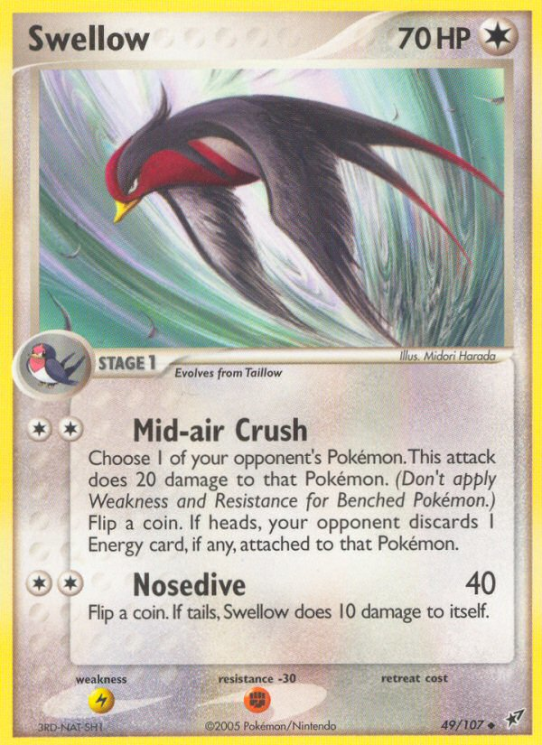 Swellow (49/107) - Deoxys Pokémon Card