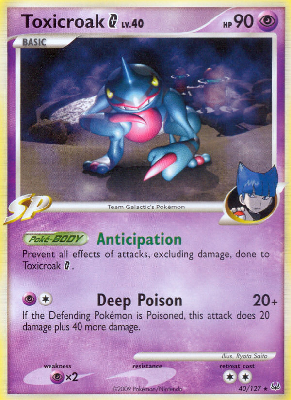 Toxicroak G (40/127) - Platinum Pokémon Card