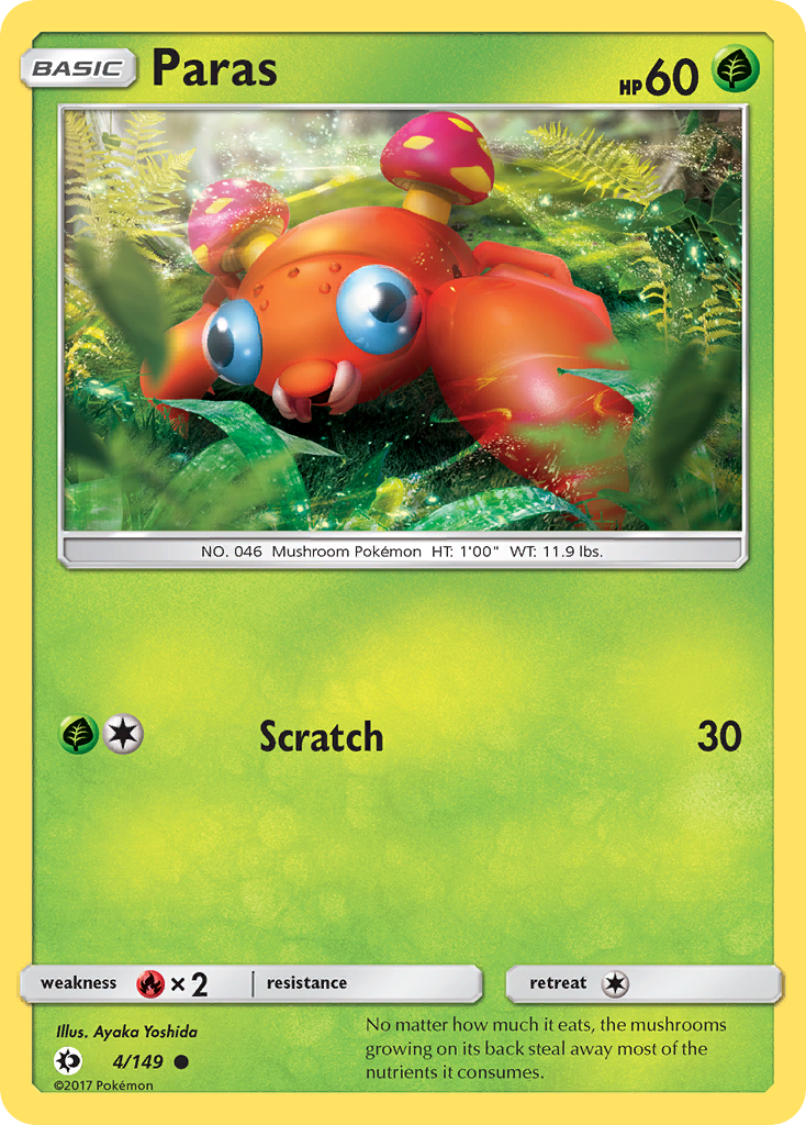 Paras (4/149) - Sun & Moon Pokémon Card