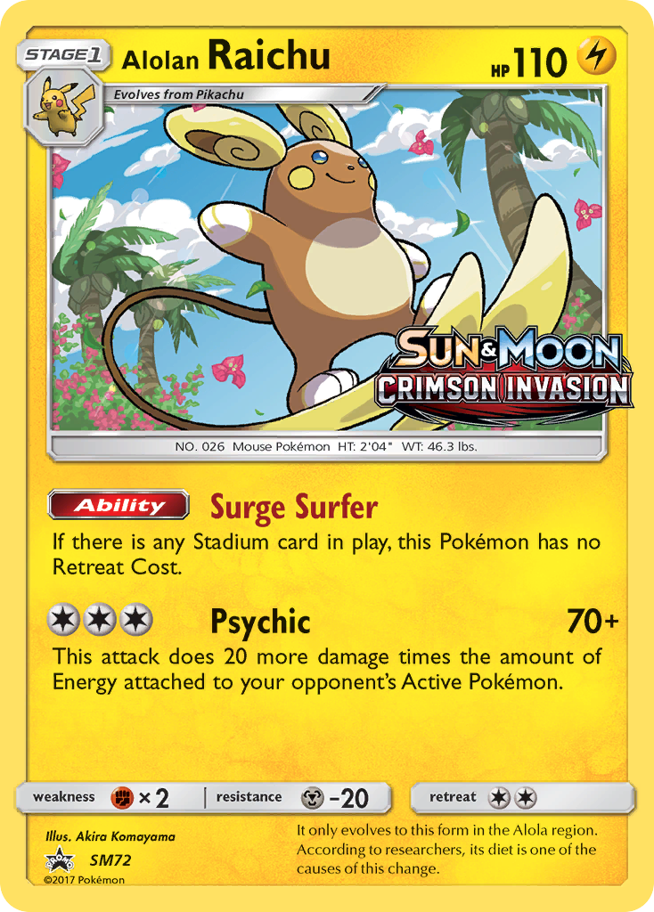 Alolan Raichu (SM72) - SM Black Star Promos Pokémon Card