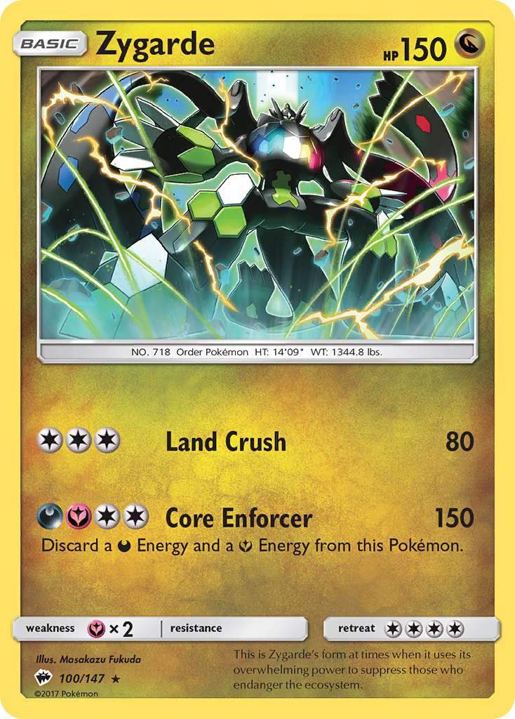 Zygarde (100/147) - Burning Shadows Pokémon Card