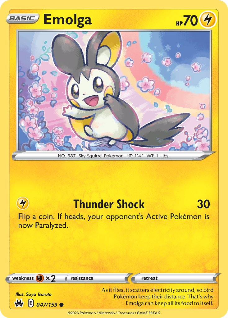 Emolga (47/159) - Crown Zenith Pokémon Card