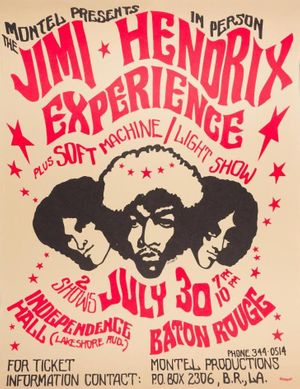 Jimi Hendrix & Soft Machine Independence Hall Artist Proof Reprint 1968