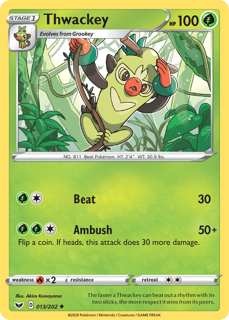 Thwackey (13/202) - Sword & Shield Pokémon Card