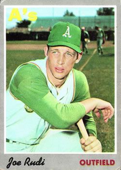 1969 Topps # 587 Joe Rudi Rookie Card ( B17 ) Oakland Athletics A's