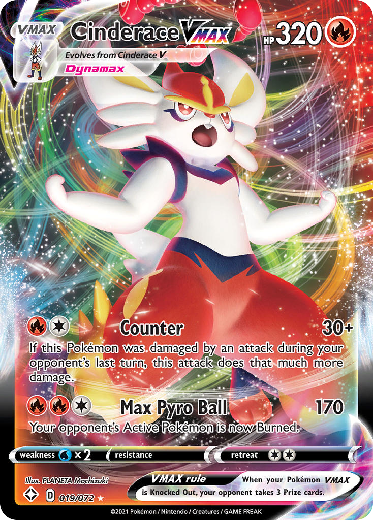 Cinderace VMAX (19/72) - Shining Fates Pokémon Card