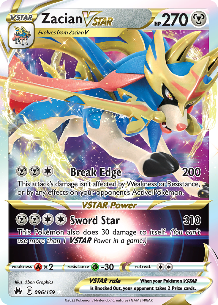 Zacian VSTAR (96/159) - Crown Zenith Pokémon Card