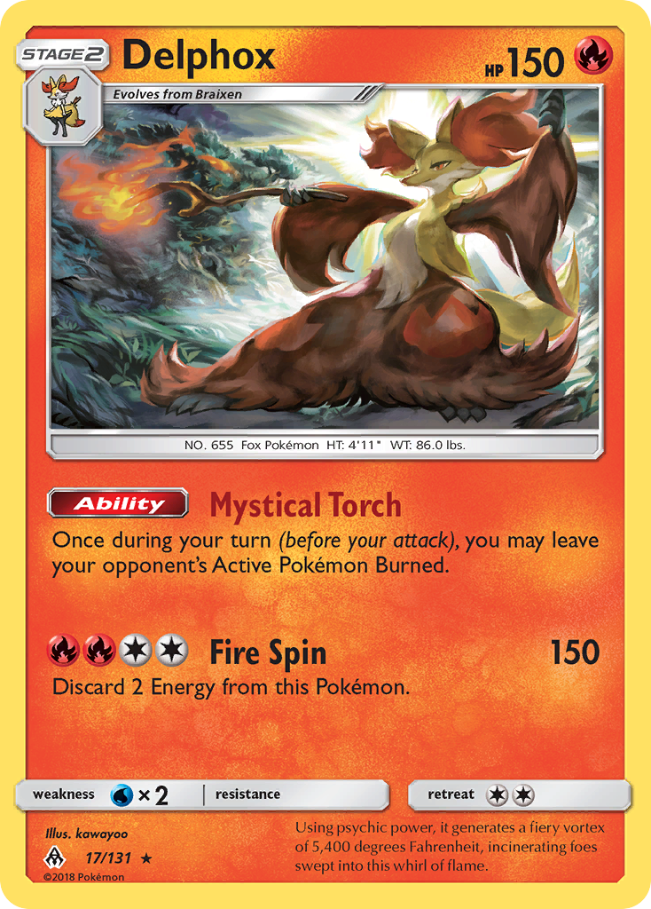 Delphox (17/131) - Forbidden Light Pokémon Card