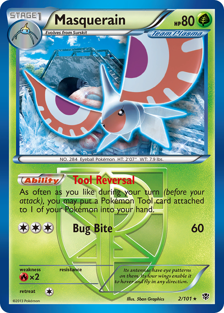 Masquerain (2/101) - Plasma Blast Pokémon Card