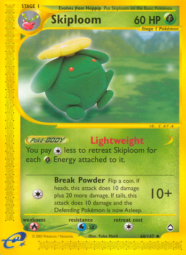 Skiploom (60/147) - Aquapolis Pokémon Card