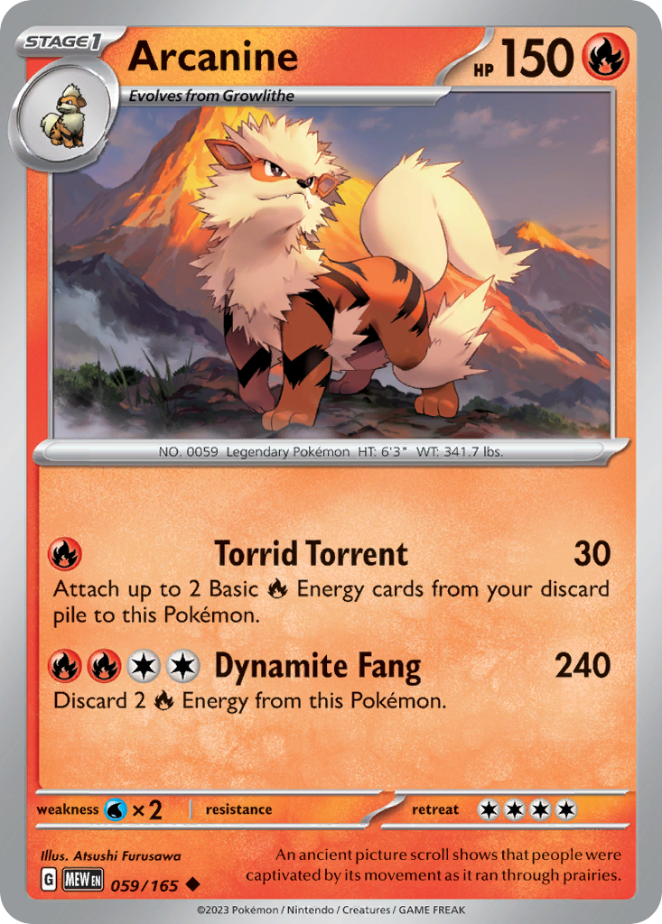 Arcanine (59/165) - 151 Pokémon Card