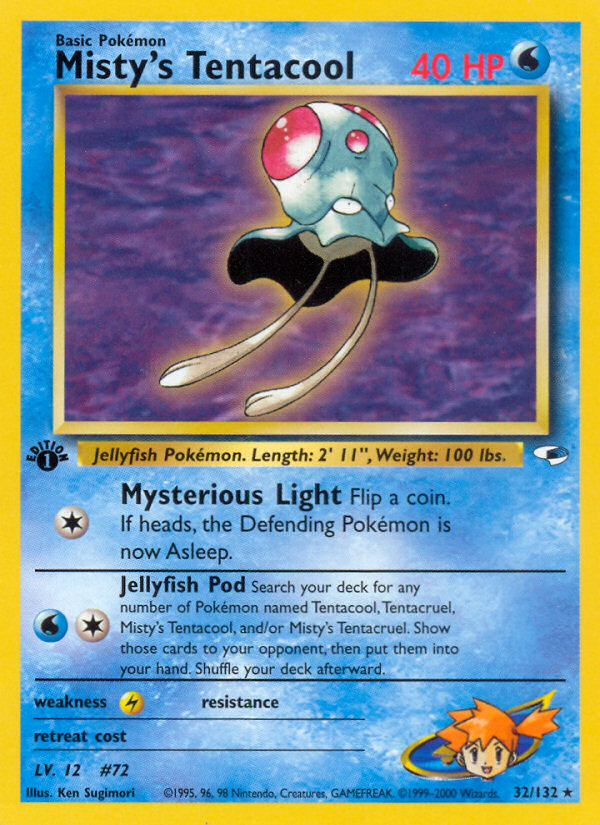 Misty's Tentacool (32/132) - Gym Heroes (1st Edition) Pokémon Card