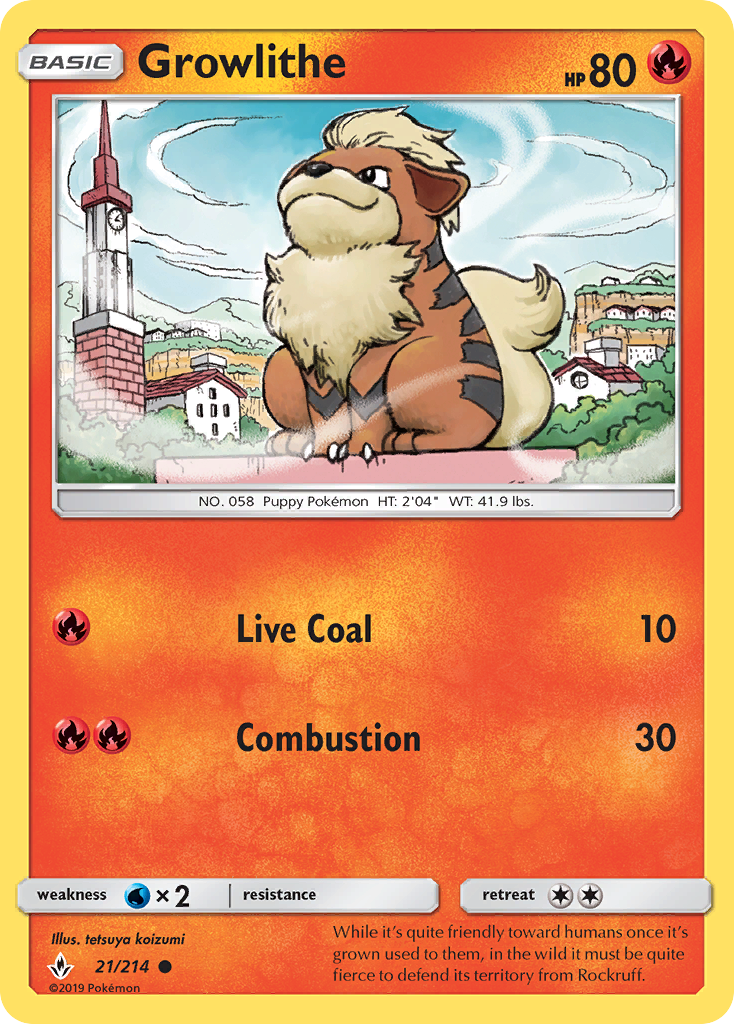 Growlithe (21/214) - Unbroken Bonds Pokémon Card