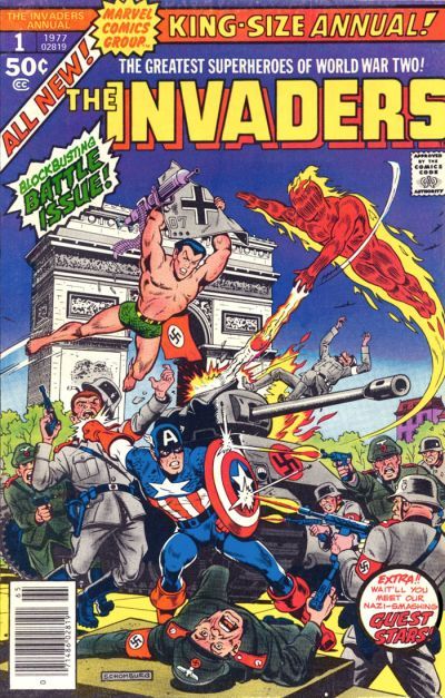 THE INVADERS Superheroes World War II #1 1976 Marvel Comics & KING SIZE  ANNUAL