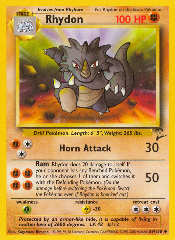 Rhydon (59/130) - Base Set 2 Pokémon Card