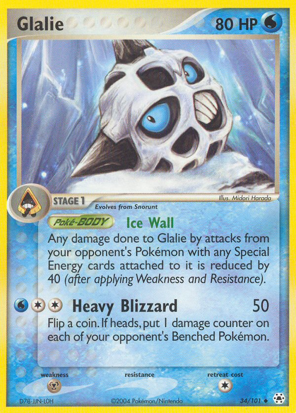 Glalie (34/101) - Hidden Legends Pokémon Card