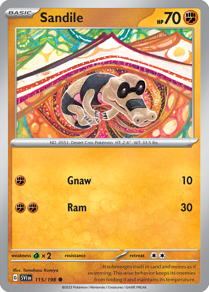 Sandile (115/198) - Scarlet & Violet Pokémon Card