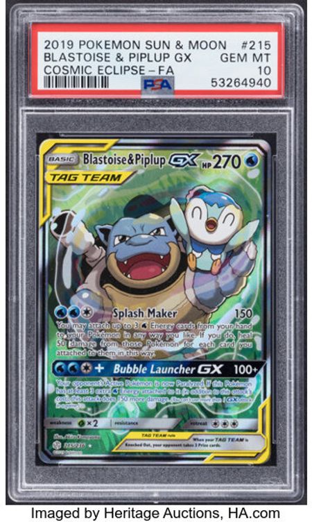 Blastoise & Piplup GX (215/236) - Cosmic Eclipse